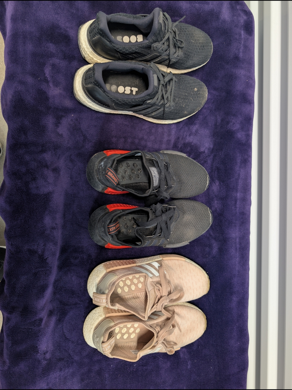 Adidas Boost Bundle: 1x UltraBoost & 2x NMD_R1 Sneakers - Sizes US 7/8.5